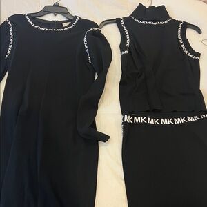 MICHAEL Michael Kors Black Midi Dress 3 pieces